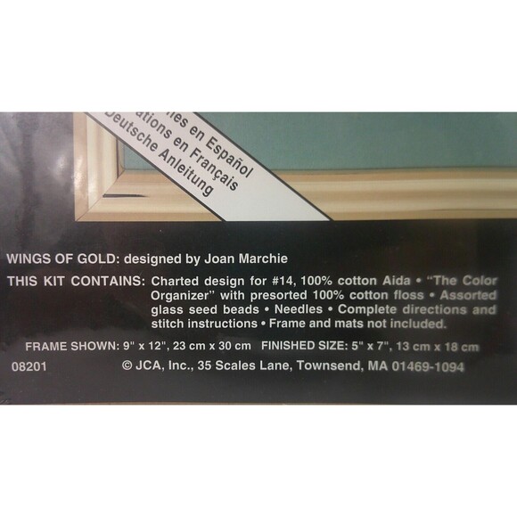Bead n Stitch Cross Stitch Kit Wings of Gold Butterfly Joan Marchie 08201 New - Picture 4 of 4